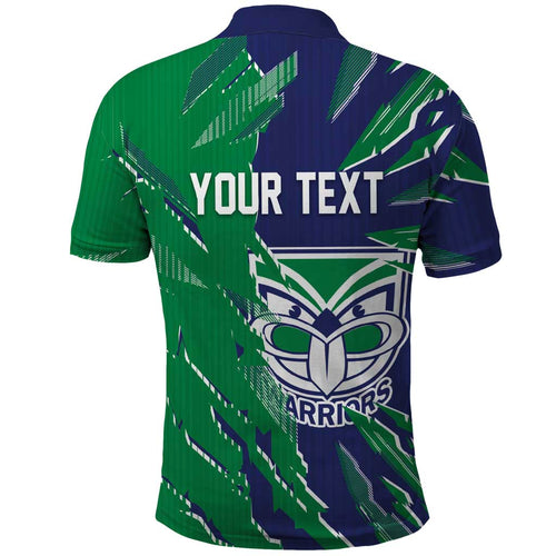 Personalized New Zealand Warriors Polo Shirt Dynamic Lightning Mascot Rugby Australia