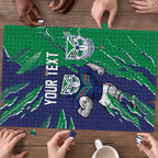 Personalized New Zealand Warriors Puzzle Dynamic Lightning Mascot Rugby Australia