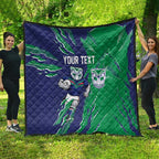 Personalized New Zealand Warriors Quilt Dynamic Lightning Mascot Rugby Australia