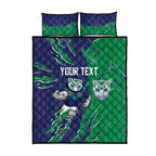 Personalized New Zealand Warriors Quilt Bed Set Dynamic Lightning Mascot Rugby Australia