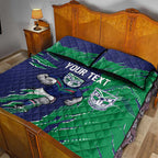 Personalized New Zealand Warriors Quilt Bed Set Dynamic Lightning Mascot Rugby Australia