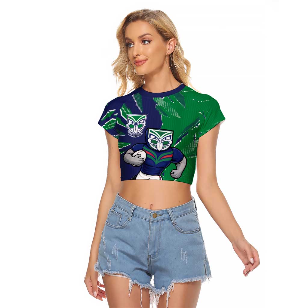 Personalized New Zealand Warriors Raglan Cropped T Shirt Dynamic Lightning Mascot Rugby Australia