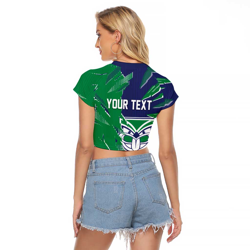 Personalized New Zealand Warriors Raglan Cropped T Shirt Dynamic Lightning Mascot Rugby Australia