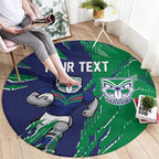 Personalized New Zealand Warriors Round Carpet Dynamic Lightning Mascot Rugby Australia