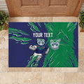 Personalized New Zealand Warriors Rubber Doormat Dynamic Lightning Mascot Rugby Australia