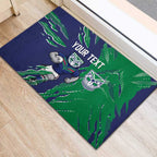 Personalized New Zealand Warriors Rubber Doormat Dynamic Lightning Mascot Rugby Australia