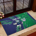Personalized New Zealand Warriors Rubber Doormat Dynamic Lightning Mascot Rugby Australia