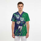 Personalized New Zealand Warriors Scrub Top Dynamic Lightning Mascot Rugby Australia