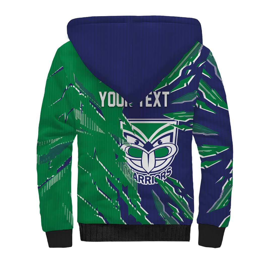 Personalized New Zealand Warriors Sherpa Hoodie Dynamic Lightning Mascot Rugby Australia