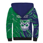 Personalized New Zealand Warriors Sherpa Hoodie Dynamic Lightning Mascot Rugby Australia