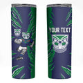 Personalized New Zealand Warriors Skinny Tumbler Dynamic Lightning Mascot Rugby Australia