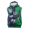Personalized New Zealand Warriors Sleeveless Hoodie Dynamic Lightning Mascot Rugby Australia