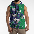 Personalized New Zealand Warriors Sleeveless Hoodie Dynamic Lightning Mascot Rugby Australia