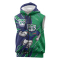 Personalized New Zealand Warriors Sleeveless Zip Hoodie Dynamic Lightning Mascot Rugby Australia