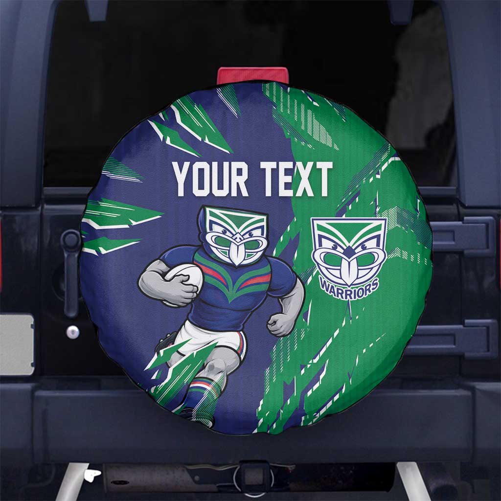 Personalized New Zealand Warriors Spare Tire Cover Dynamic Lightning Mascot Rugby Australia