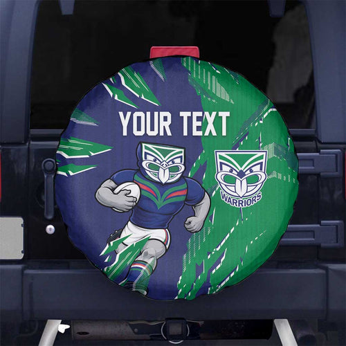 Personalized New Zealand Warriors Spare Tire Cover Dynamic Lightning Mascot Rugby Australia