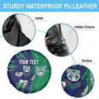 Personalized New Zealand Warriors Spare Tire Cover Dynamic Lightning Mascot Rugby Australia