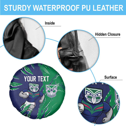 Personalized New Zealand Warriors Spare Tire Cover Dynamic Lightning Mascot Rugby Australia
