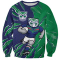 Personalized New Zealand Warriors Sweatshirt Dynamic Lightning Mascot Rugby Australia