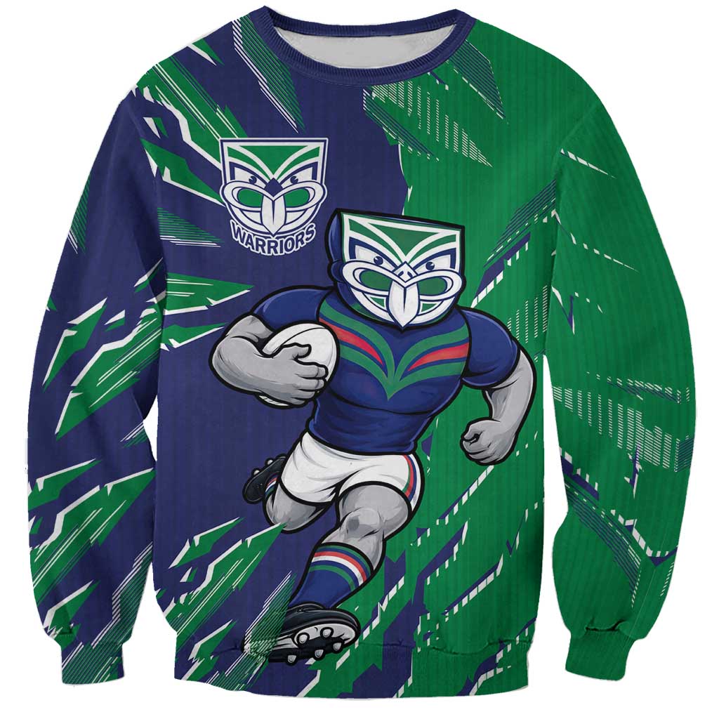 Personalized New Zealand Warriors Sweatshirt Dynamic Lightning Mascot Rugby Australia