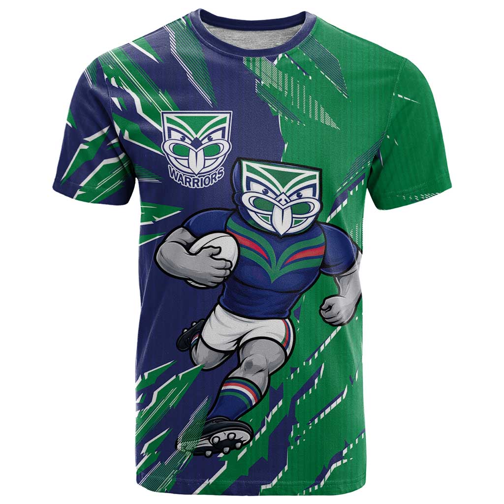 Personalized New Zealand Warriors T Shirt Dynamic Lightning Mascot Rugby Australia