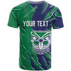 Personalized New Zealand Warriors T Shirt Dynamic Lightning Mascot Rugby Australia