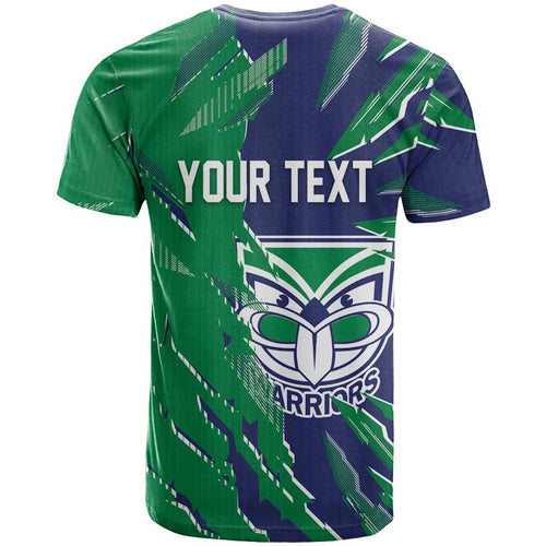 Personalized New Zealand Warriors T Shirt Dynamic Lightning Mascot Rugby Australia