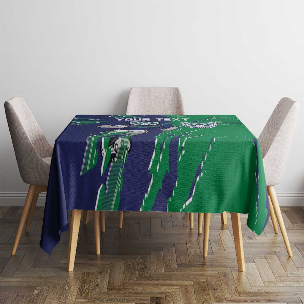 Personalized New Zealand Warriors Tablecloth Dynamic Lightning Mascot Rugby Australia