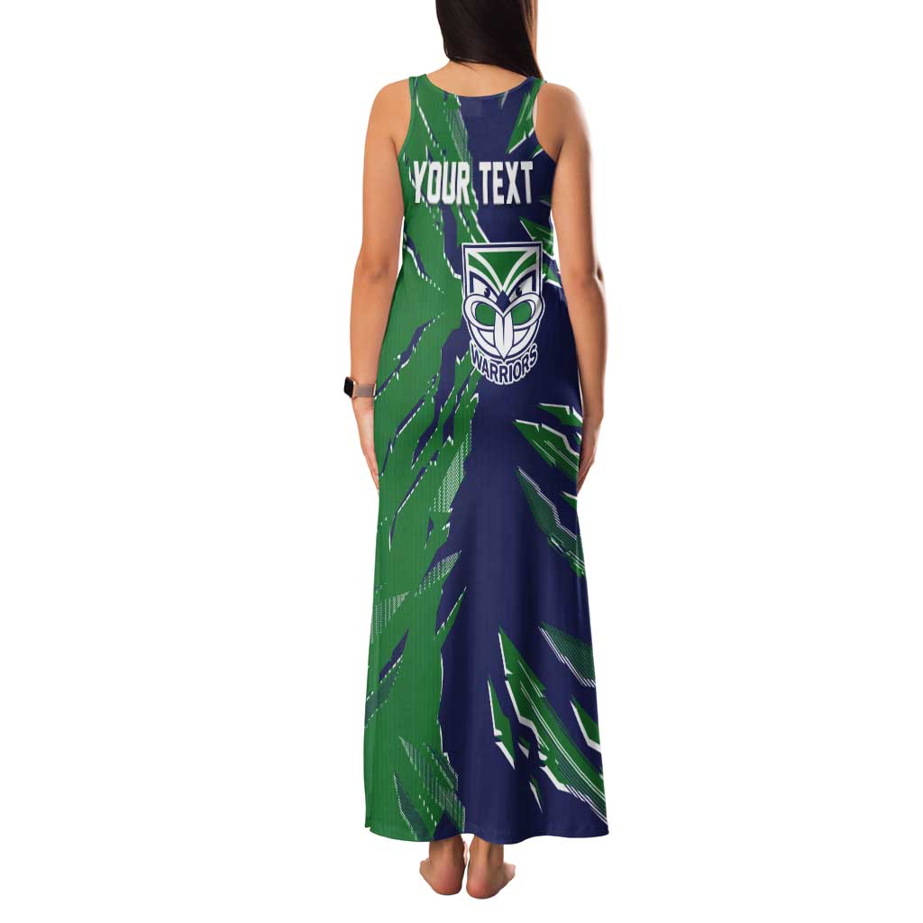 Personalized New Zealand Warriors Tank Maxi Dress Dynamic Lightning Mascot Rugby Australia