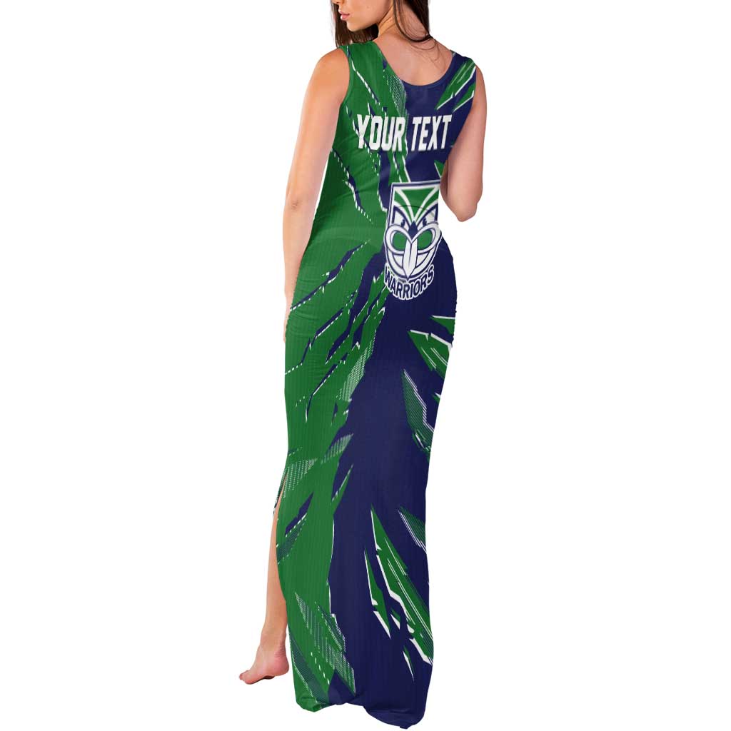 Personalized New Zealand Warriors Tank Maxi Dress Dynamic Lightning Mascot Rugby Australia
