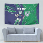 Personalized New Zealand Warriors Tapestry Dynamic Lightning Mascot Rugby Australia