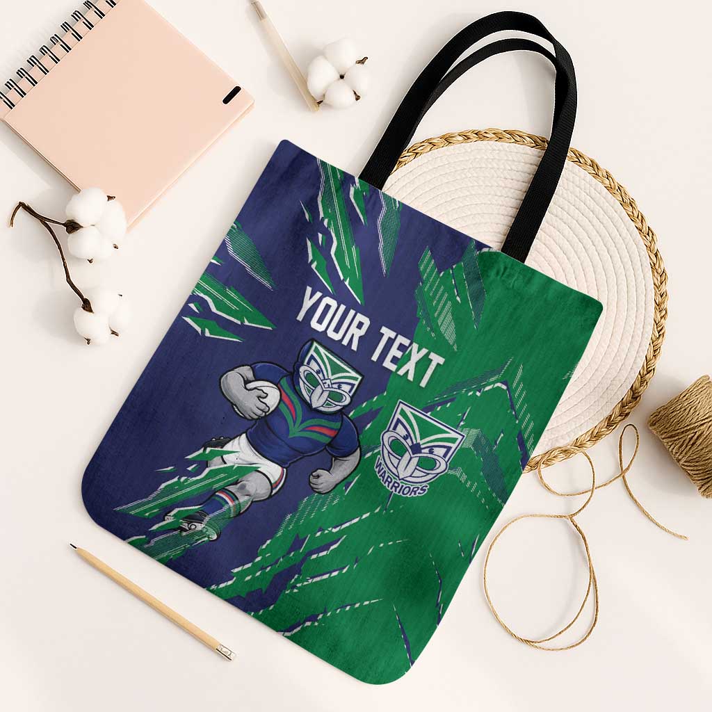 Personalized New Zealand Warriors Tote Bag Dynamic Lightning Mascot Rugby Australia