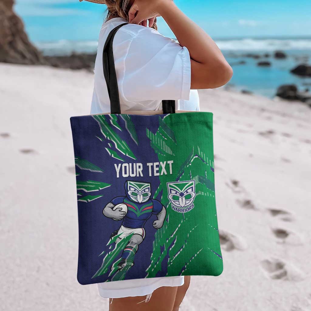 Personalized New Zealand Warriors Tote Bag Dynamic Lightning Mascot Rugby Australia