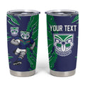 Personalized New Zealand Warriors Tumbler Cup Dynamic Lightning Mascot Rugby Australia