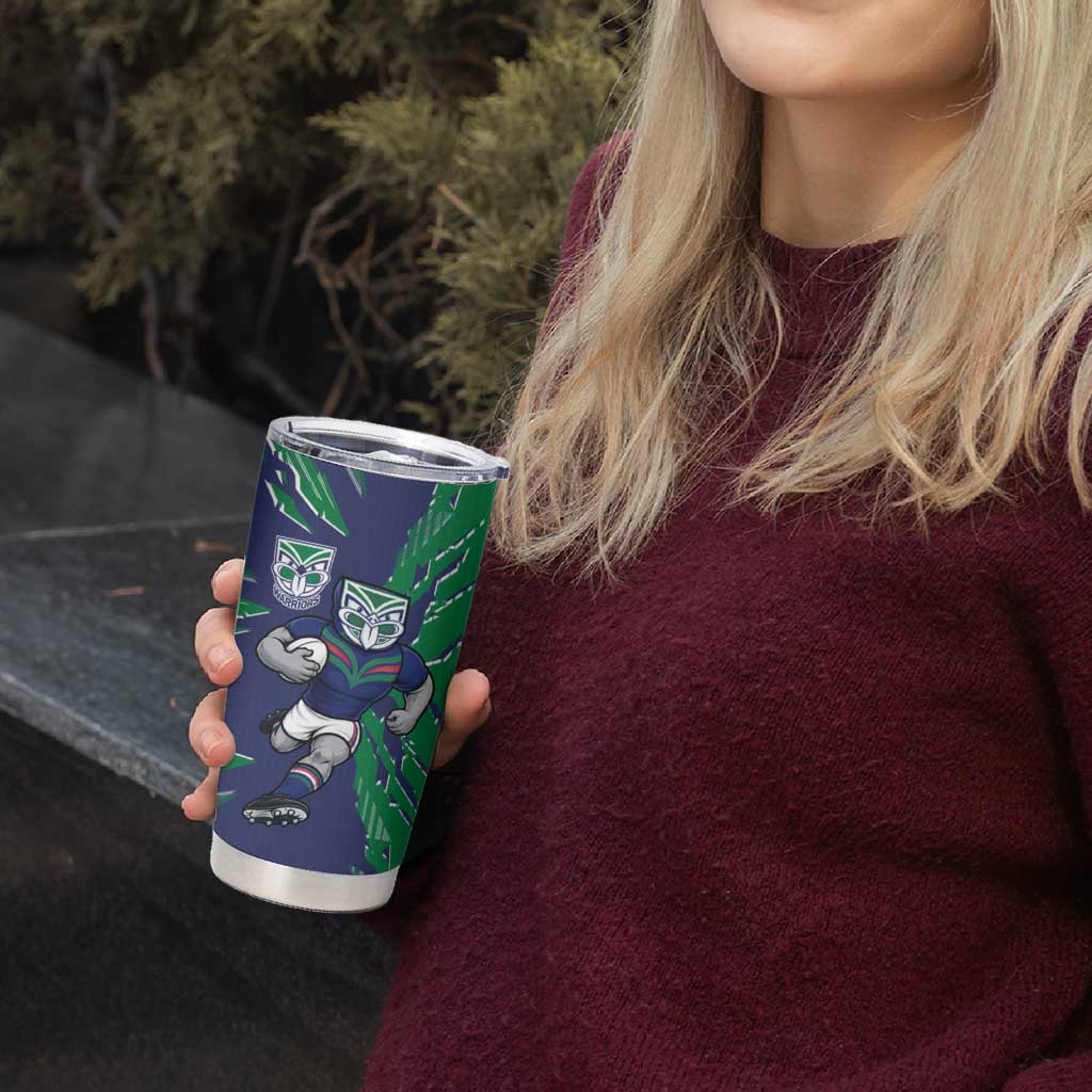Personalized New Zealand Warriors Tumbler Cup Dynamic Lightning Mascot Rugby Australia