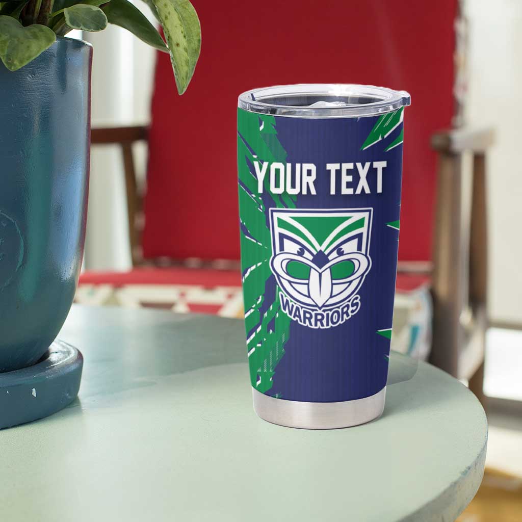 Personalized New Zealand Warriors Tumbler Cup Dynamic Lightning Mascot Rugby Australia