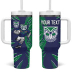Personalized New Zealand Warriors Tumbler With Handle Dynamic Lightning Mascot Rugby Australia