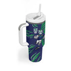 Personalized New Zealand Warriors Tumbler With Handle Dynamic Lightning Mascot Rugby Australia