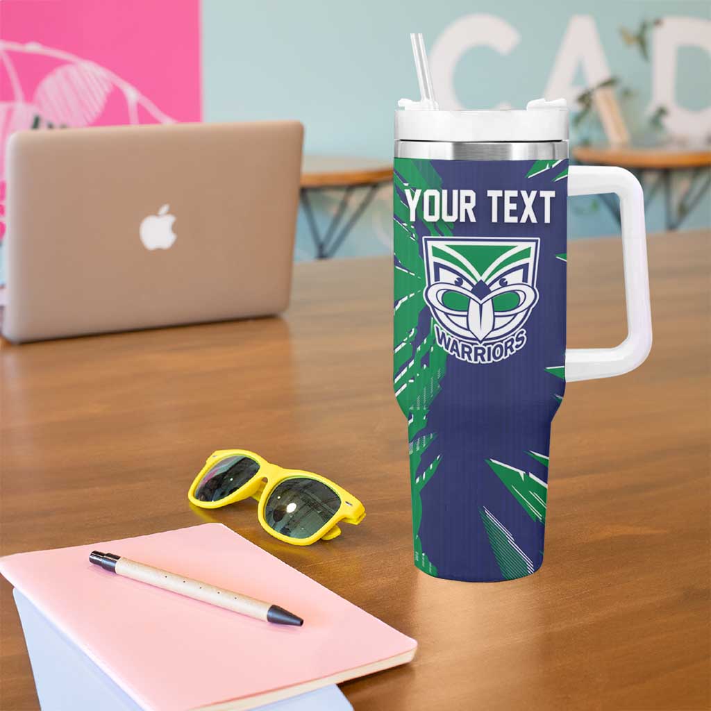 Personalized New Zealand Warriors Tumbler With Handle Dynamic Lightning Mascot Rugby Australia