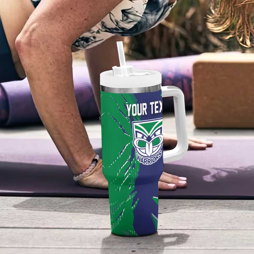 Personalized New Zealand Warriors Tumbler With Handle Dynamic Lightning Mascot Rugby Australia