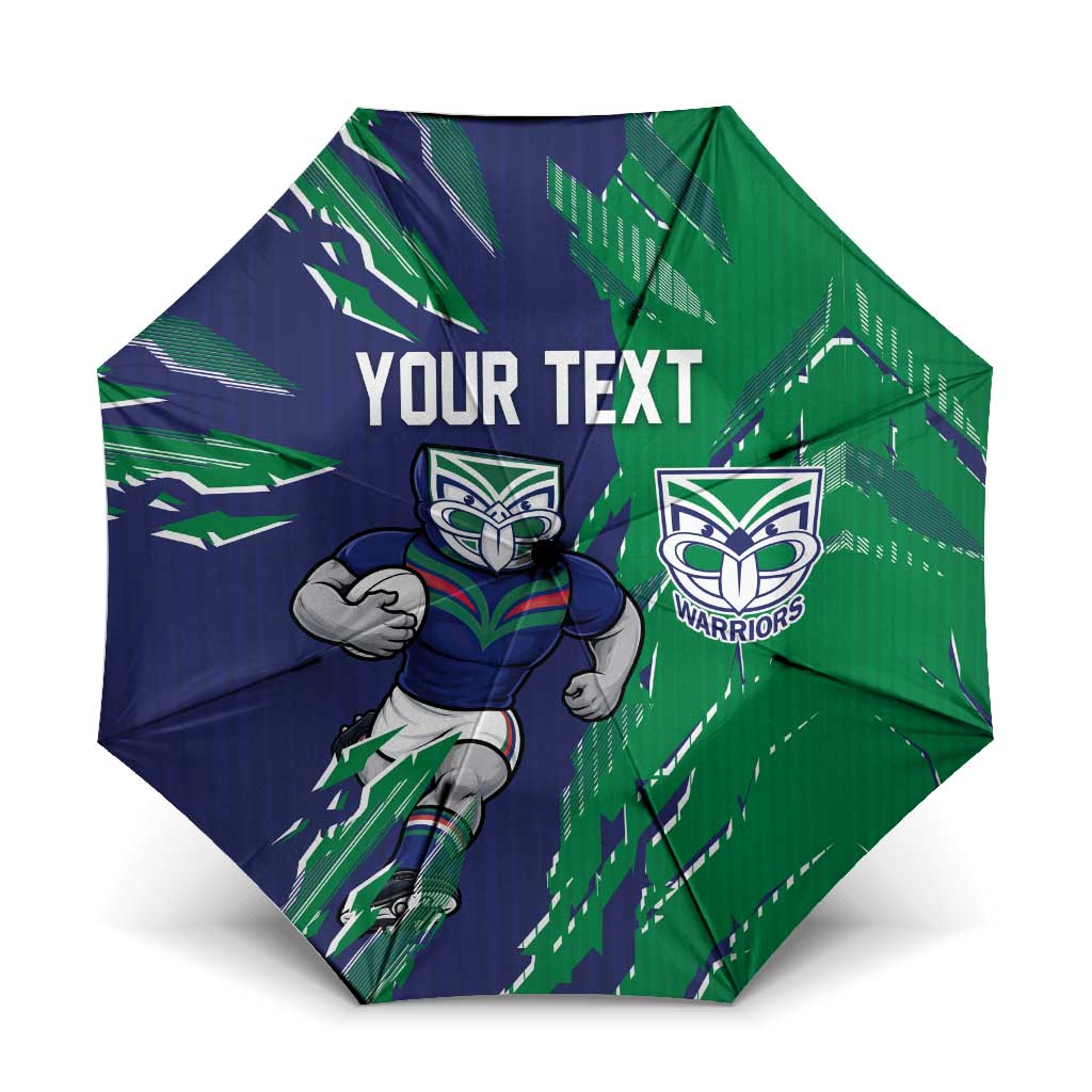 Personalized New Zealand Warriors Umbrella Dynamic Lightning Mascot Rugby Australia