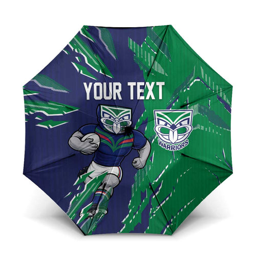 Personalized New Zealand Warriors Umbrella Dynamic Lightning Mascot Rugby Australia