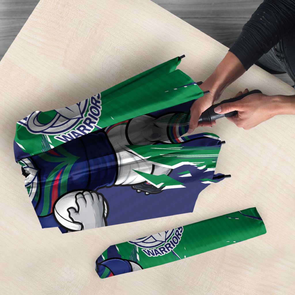 Personalized New Zealand Warriors Umbrella Dynamic Lightning Mascot Rugby Australia