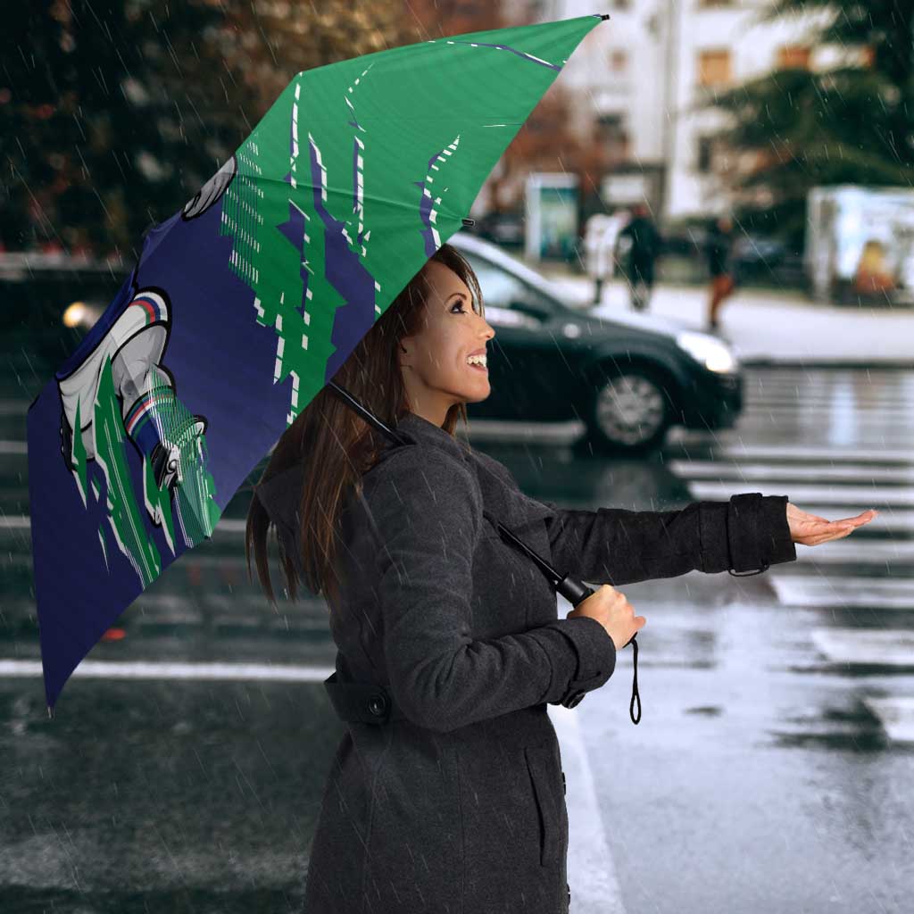 Personalized New Zealand Warriors Umbrella Dynamic Lightning Mascot Rugby Australia