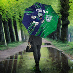 Personalized New Zealand Warriors Umbrella Dynamic Lightning Mascot Rugby Australia