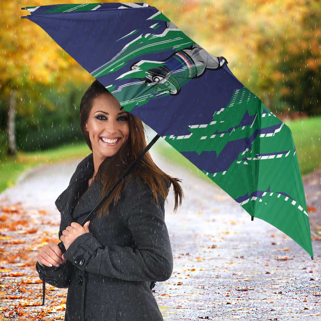 Personalized New Zealand Warriors Umbrella Dynamic Lightning Mascot Rugby Australia
