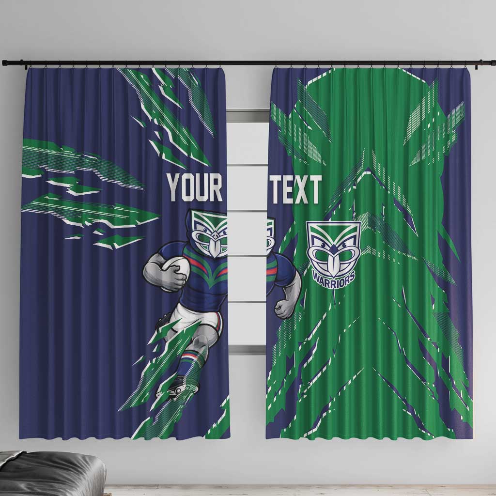 Personalized New Zealand Warriors Window Curtain Dynamic Lightning Mascot Rugby Australia