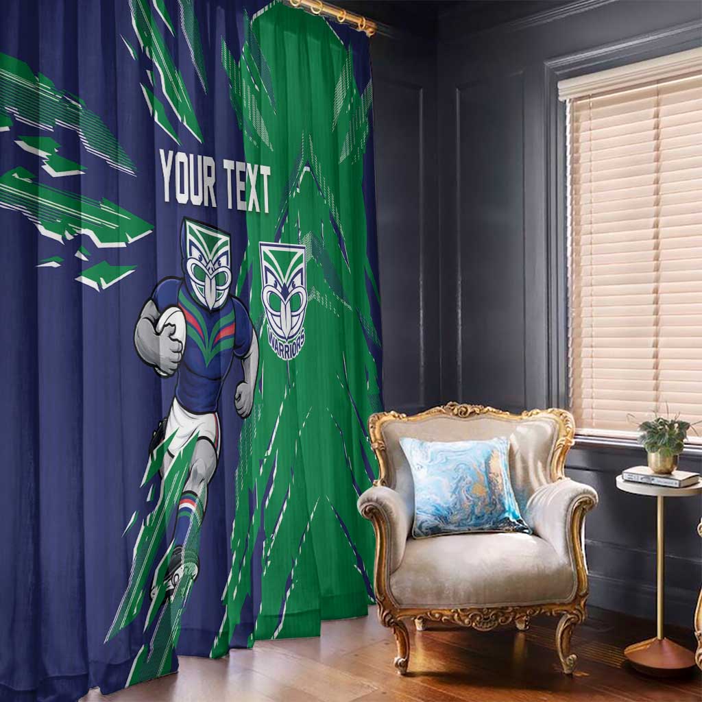 Personalized New Zealand Warriors Window Curtain Dynamic Lightning Mascot Rugby Australia