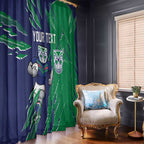 Personalized New Zealand Warriors Window Curtain Dynamic Lightning Mascot Rugby Australia