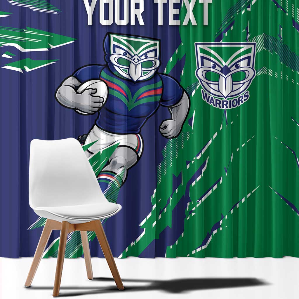 Personalized New Zealand Warriors Window Curtain Dynamic Lightning Mascot Rugby Australia